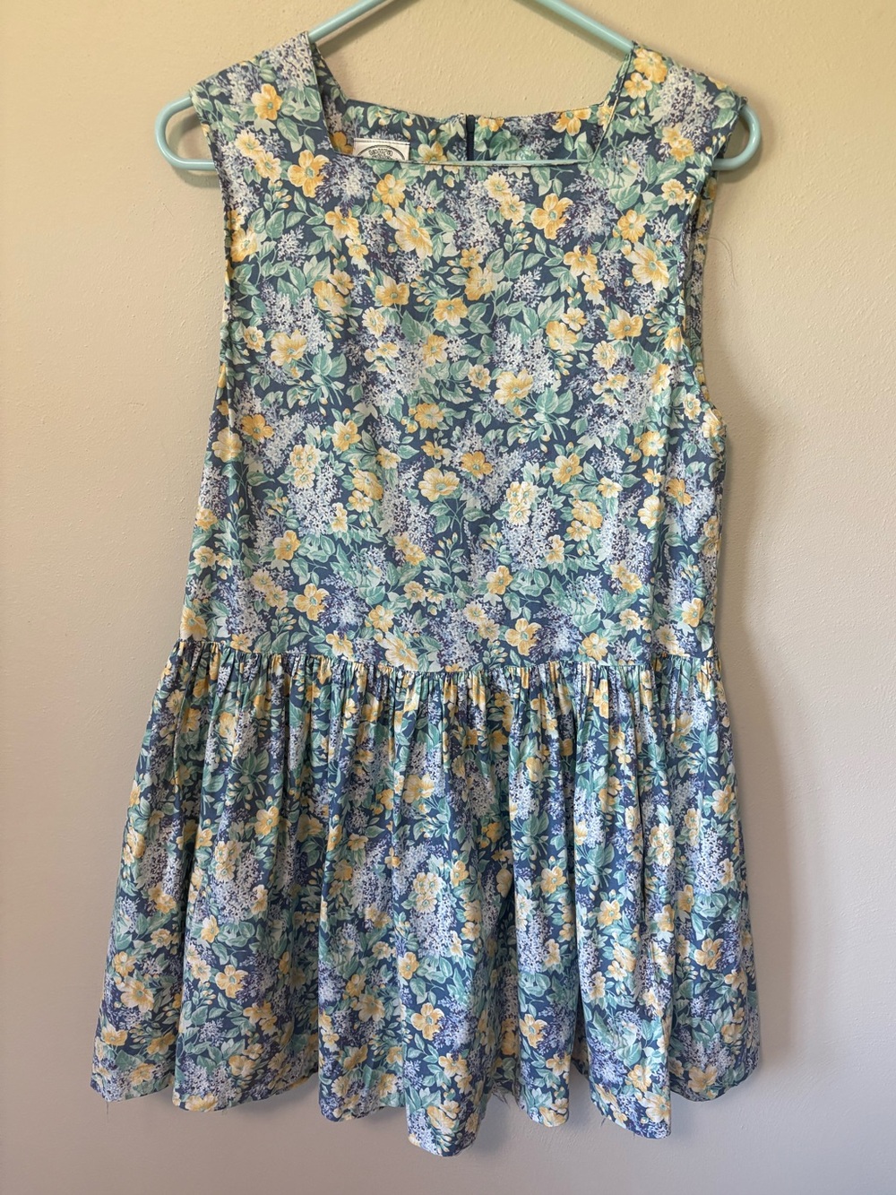 Vintage Laura Ashley Drop Waist Pleated Skirt Dress